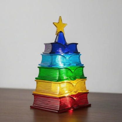 🌈Rainbow Book Light📚- Stacked Christmas Tree