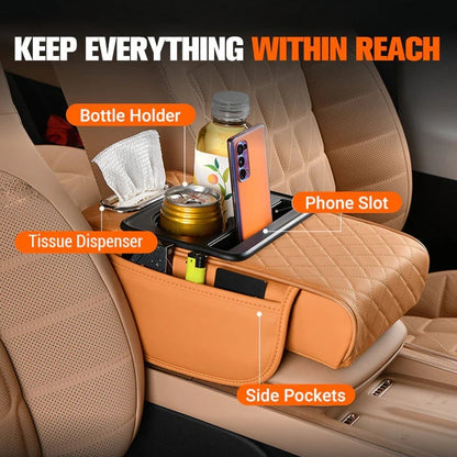 Exclusive Offer💥Multifunctional Leather Car Armrest Box Mat—Easy to Organize, Car Items Are in Their Places ✨