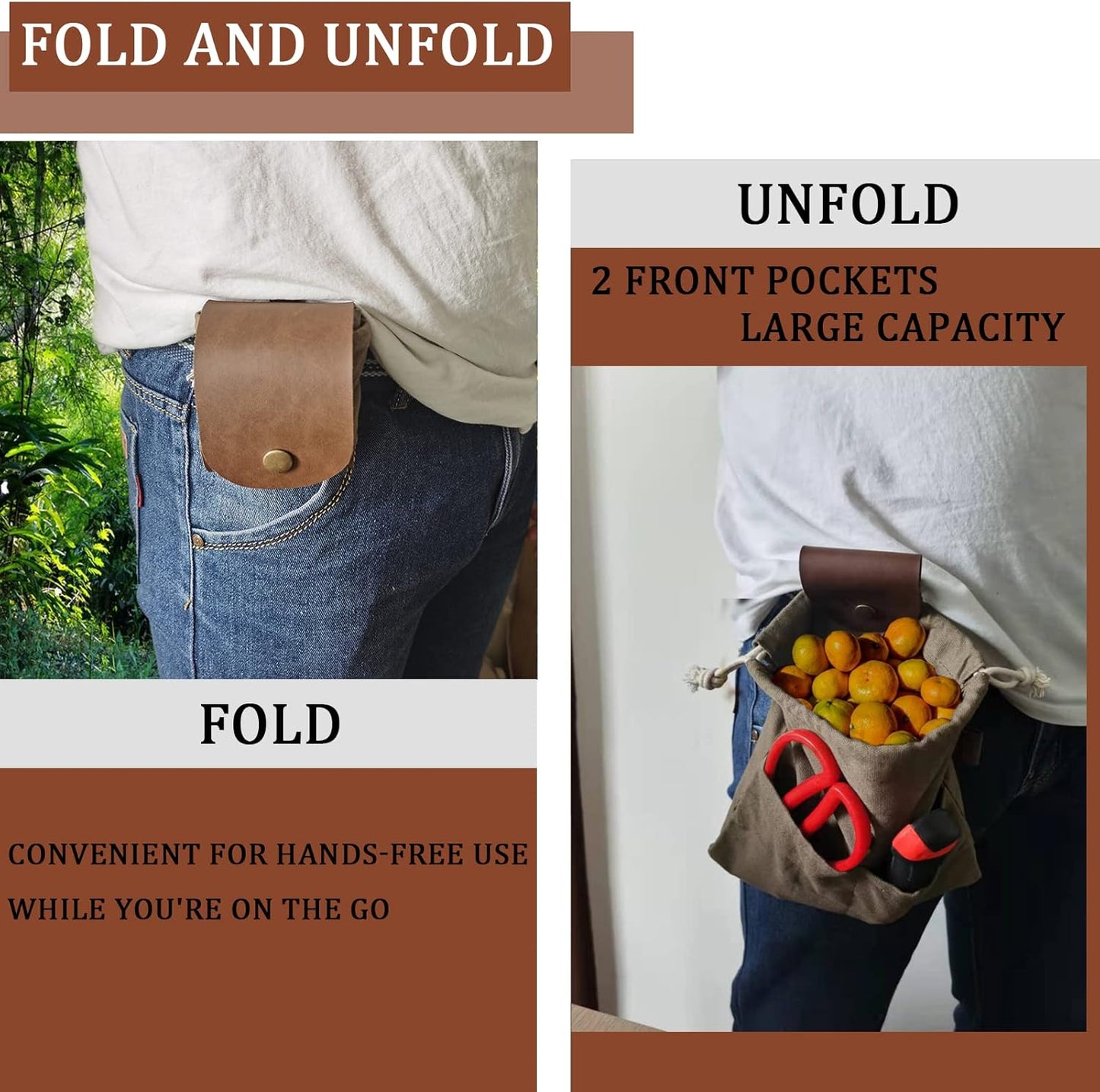 Foldable Canvas Foraging Pouch