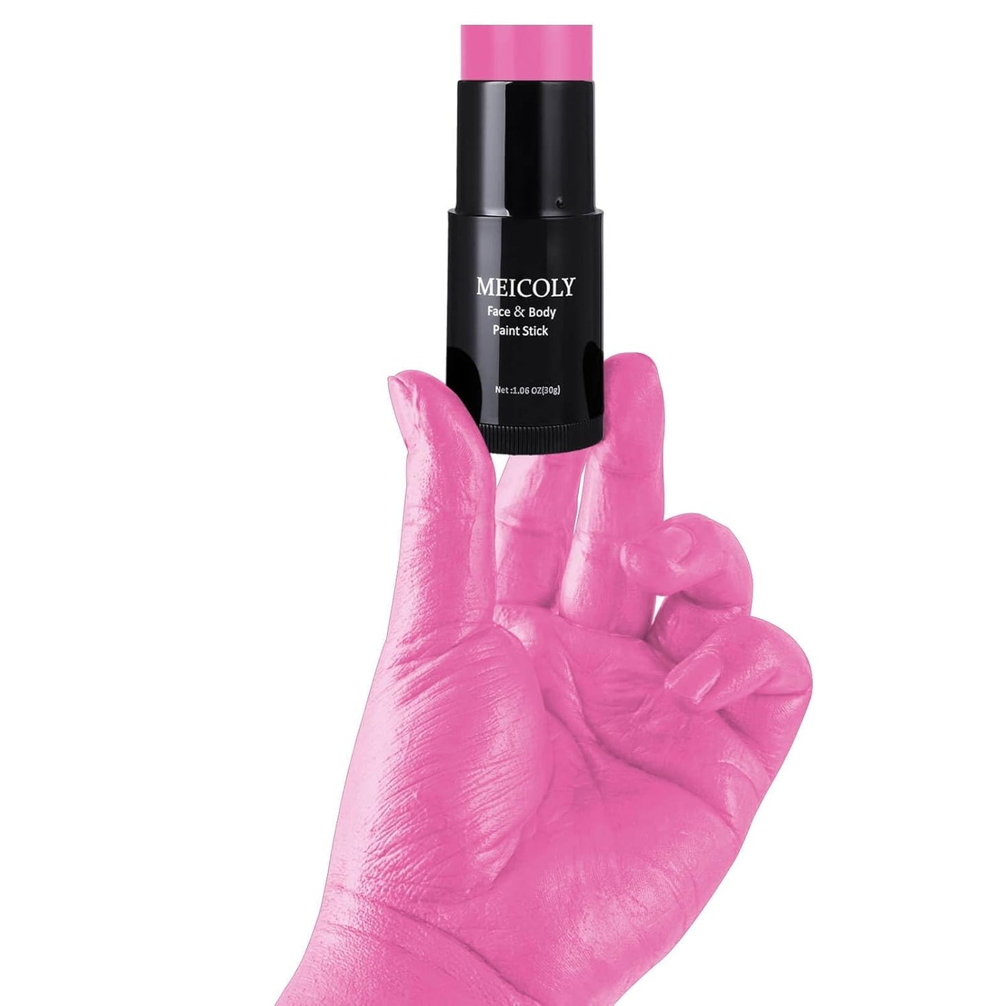 MEICOLY Black White Face Body Paint Stick Set with Sponges and Setting Powder,Face Paint Stick for Adults and Kids,Clown White Makeup,Face Painting for Halloween SFX Skull Zombie Skeleton Goth Makeup