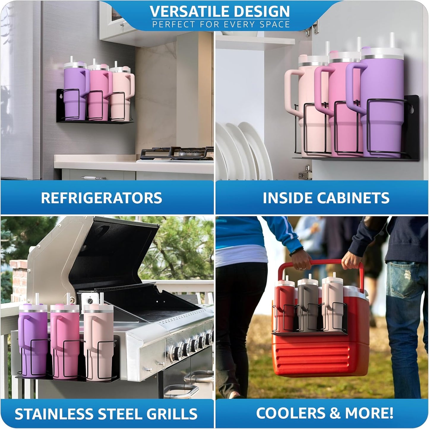 🏆Flash Sale⚡Cup Organizer - Magnetic or Screw Mount Storage for Kitchen, Fridge, or Cabinet