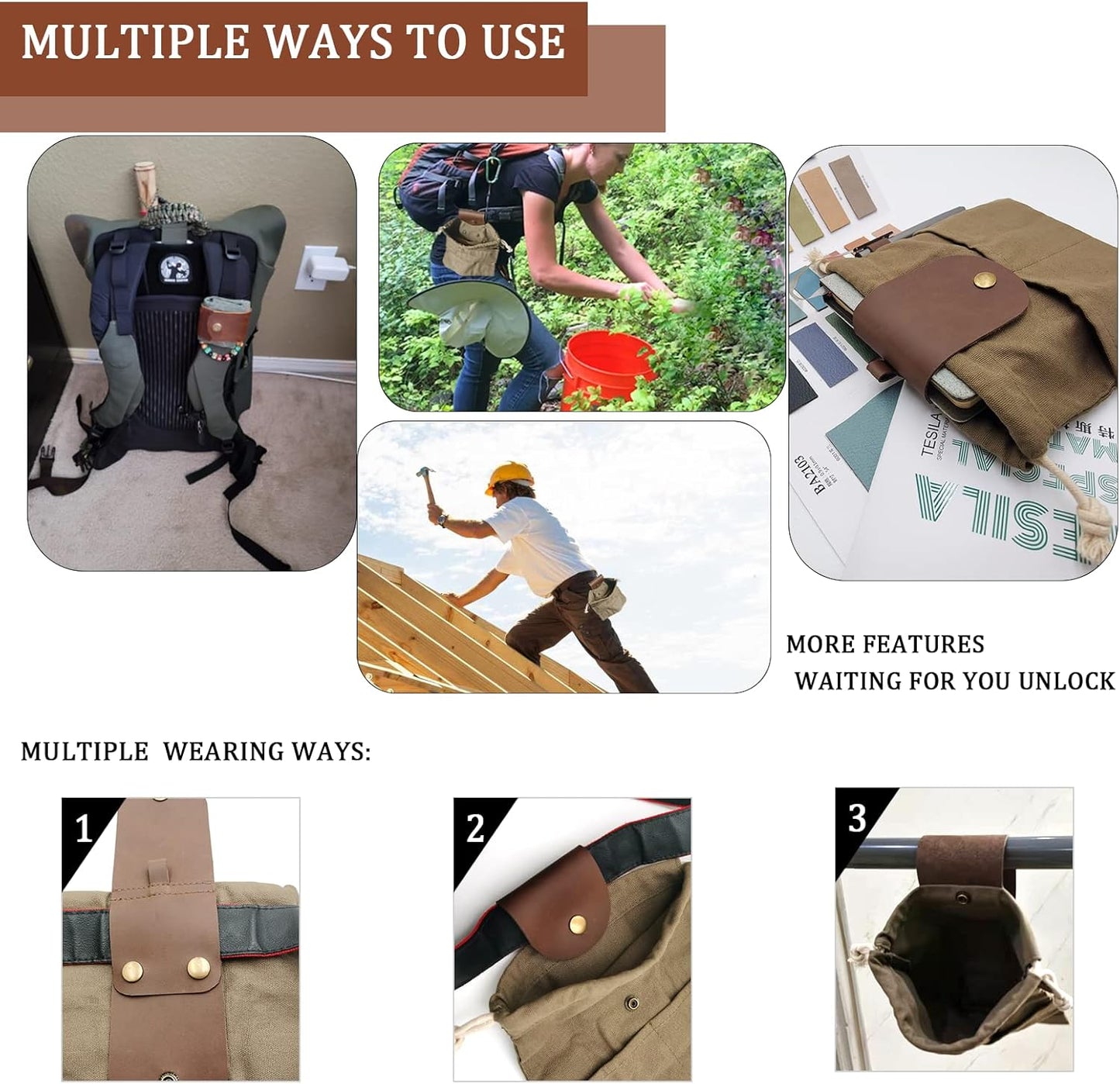 Foldable Canvas Foraging Pouch