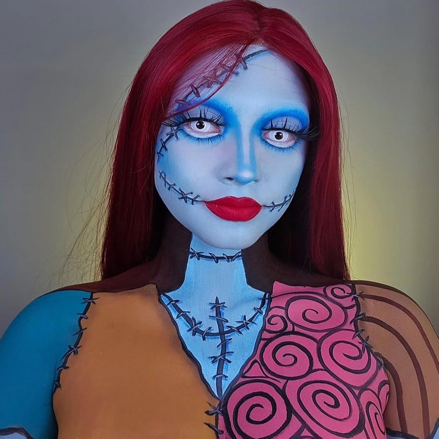 MEICOLY Black White Face Body Paint Stick Set with Sponges and Setting Powder,Face Paint Stick for Adults and Kids,Clown White Makeup,Face Painting for Halloween SFX Skull Zombie Skeleton Goth Makeup