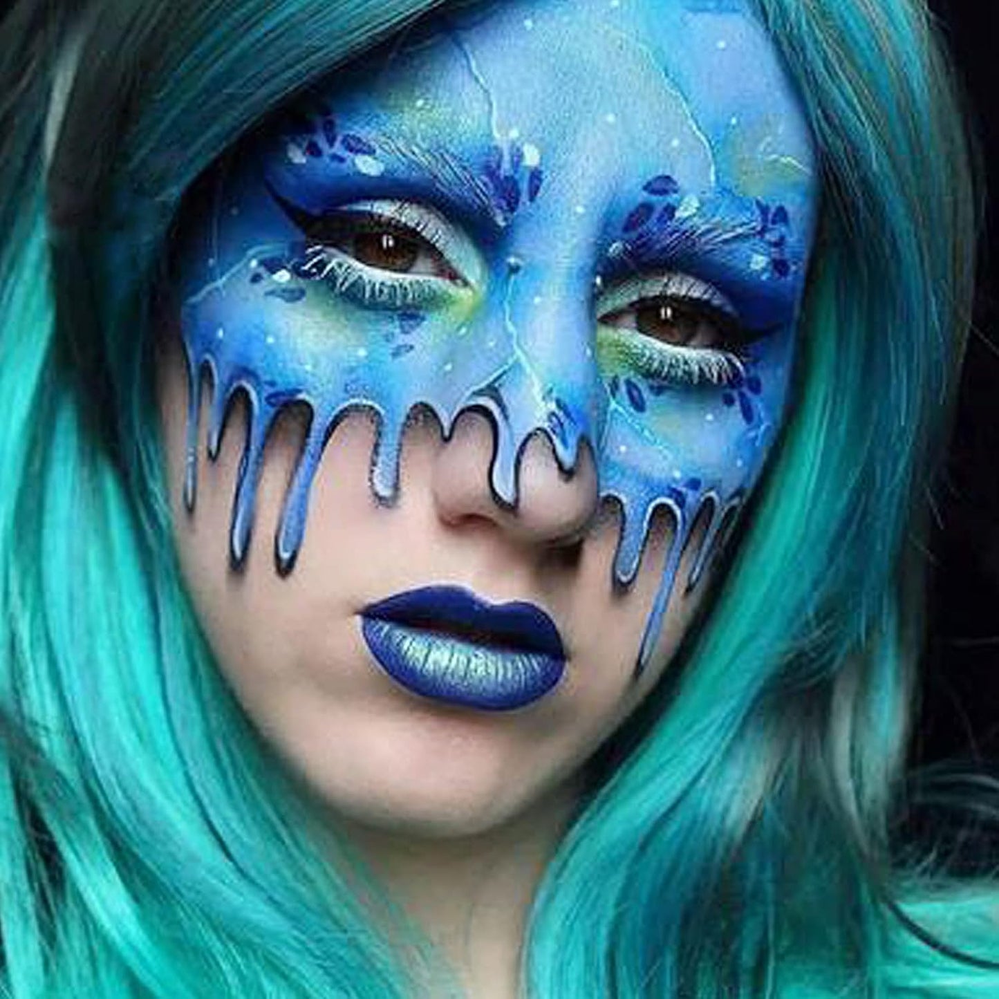 MEICOLY Black White Face Body Paint Stick Set with Sponges and Setting Powder,Face Paint Stick for Adults and Kids,Clown White Makeup,Face Painting for Halloween SFX Skull Zombie Skeleton Goth Makeup