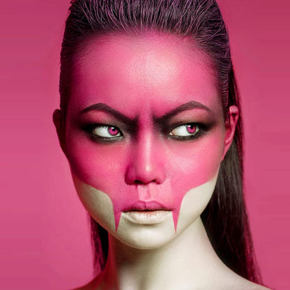 MEICOLY Black White Face Body Paint Stick Set with Sponges and Setting Powder,Face Paint Stick for Adults and Kids,Clown White Makeup,Face Painting for Halloween SFX Skull Zombie Skeleton Goth Makeup