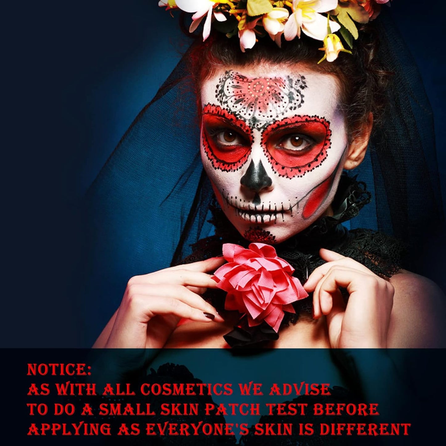 MEICOLY Black White Face Body Paint Stick Set with Sponges and Setting Powder,Face Paint Stick for Adults and Kids,Clown White Makeup,Face Painting for Halloween SFX Skull Zombie Skeleton Goth Makeup