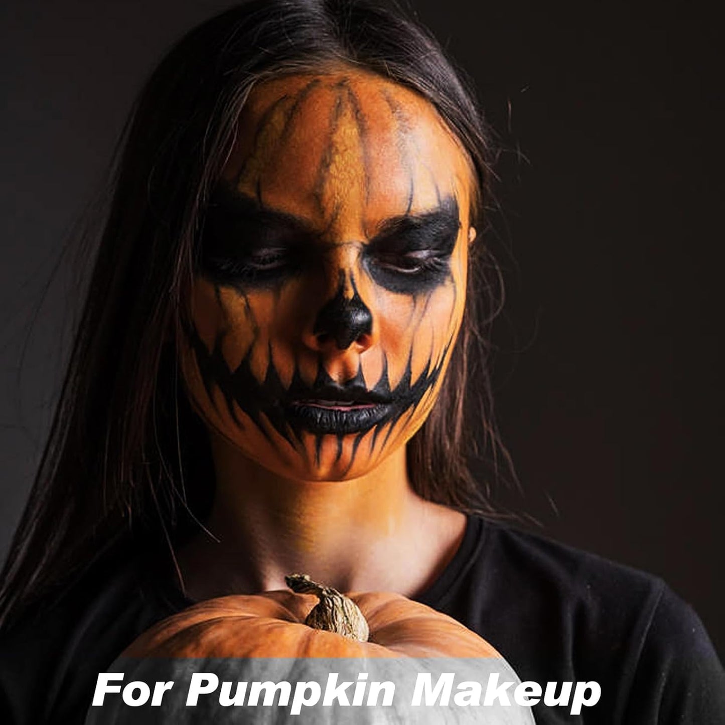 MEICOLY Black White Face Body Paint Stick Set with Sponges and Setting Powder,Face Paint Stick for Adults and Kids,Clown White Makeup,Face Painting for Halloween SFX Skull Zombie Skeleton Goth Makeup