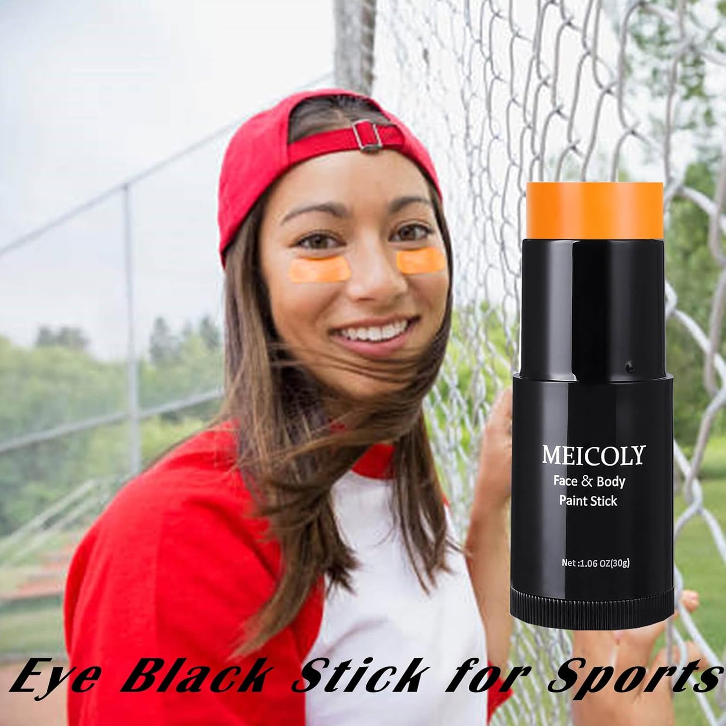 MEICOLY Black White Face Body Paint Stick Set with Sponges and Setting Powder,Face Paint Stick for Adults and Kids,Clown White Makeup,Face Painting for Halloween SFX Skull Zombie Skeleton Goth Makeup