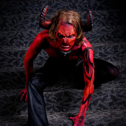 MEICOLY Black White Face Body Paint Stick Set with Sponges and Setting Powder,Face Paint Stick for Adults and Kids,Clown White Makeup,Face Painting for Halloween SFX Skull Zombie Skeleton Goth Makeup