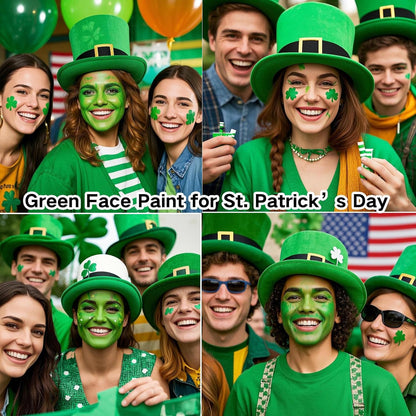 MEICOLY Black White Face Body Paint Stick Set with Sponges and Setting Powder,Face Paint Stick for Adults and Kids,Clown White Makeup,Face Painting for Halloween SFX Skull Zombie Skeleton Goth Makeup