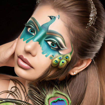 MEICOLY Black White Face Body Paint Stick Set with Sponges and Setting Powder,Face Paint Stick for Adults and Kids,Clown White Makeup,Face Painting for Halloween SFX Skull Zombie Skeleton Goth Makeup