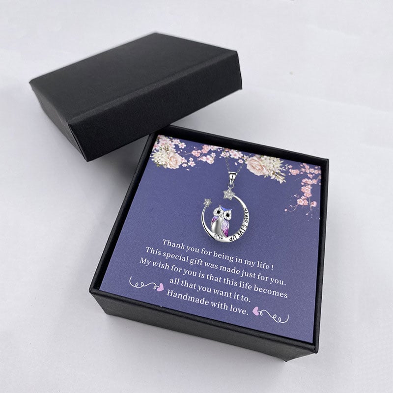 Owl Necklace Moon Star Necklace