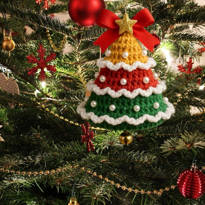 🎄Christmas discount  🌲DIY Knitted Christmas Tree Bell Decoration – ✨Handmade Holiday Decoration Set💖