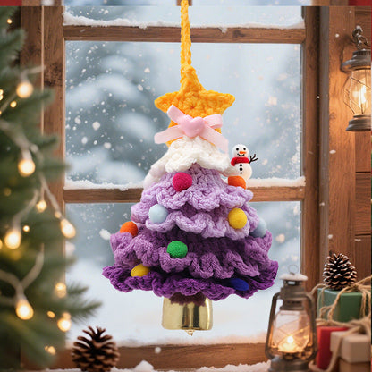 🌲 Knitted Christmas Tree Bell Decoration