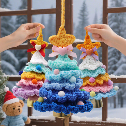 🌲 Knitted Christmas Tree Bell Decoration
