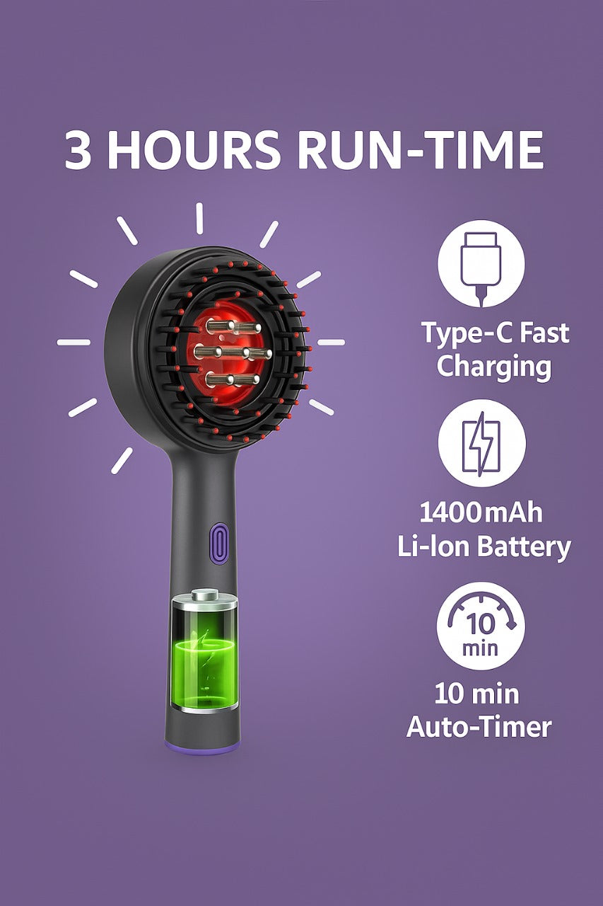 NATRAVOR™ – Scalp Massage & Red Light Therapy Comb