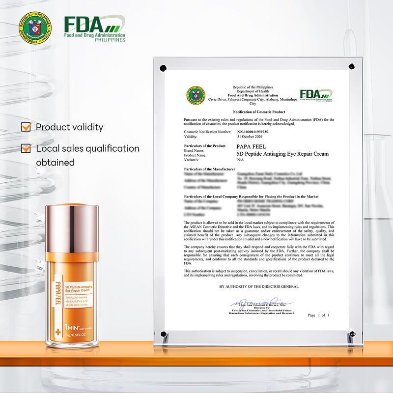 【Annyeong Herbean's Exclusive】 PAPA FEEL [FDA] Microbiome 5D Peptide Eye Cream 15g | Lightweight | Eye bags | Fine lines | Dark circles | Safe for sensitive skin