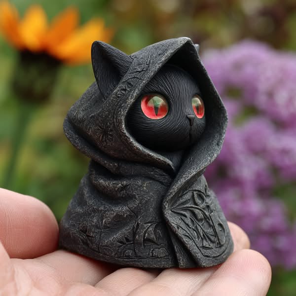 🐱Mysterious Hooded Cat Figurine