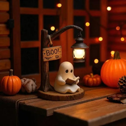 👻📖Cute Ghost Reading Lantern - BOO!