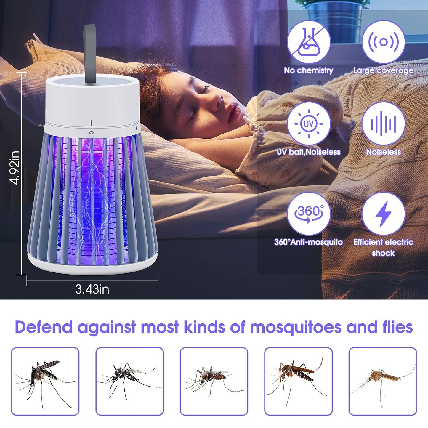 🔥Summer Promotion 59% OFF!!🦟USB/Rechargeable Portable Mosquito & Fly Trap Lamp for Indoor & Outdoor